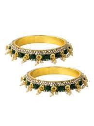 CZ Sparkling Floral Bangles — Set of 4