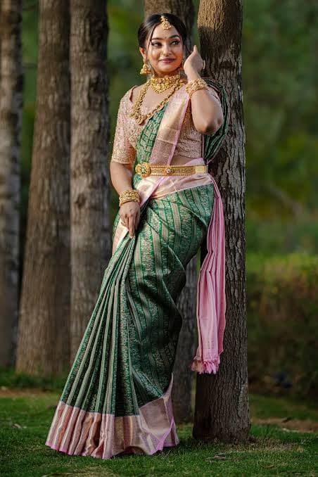 Classic Pattu Saree — Temple Design